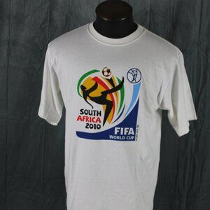 Retro Soccer Shirt - World 2010 Official Logo by Adidas - Men's Medium